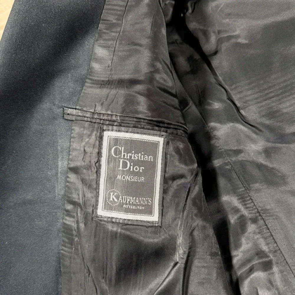 Vintage Christian Dior Monsieur Tuxedo Jacket Black‎ Peak Lapel Formal Dinner